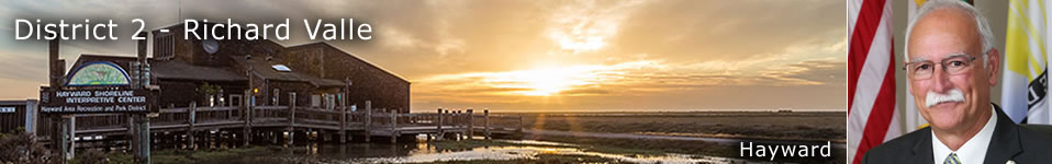 Photo of location in Hayward with a photo of Supervisor Richard Valle, District 2.